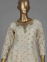 Ivory chanderi Anarkali palazzo suit