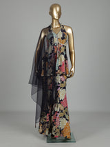Midnight black floral palazzo suit