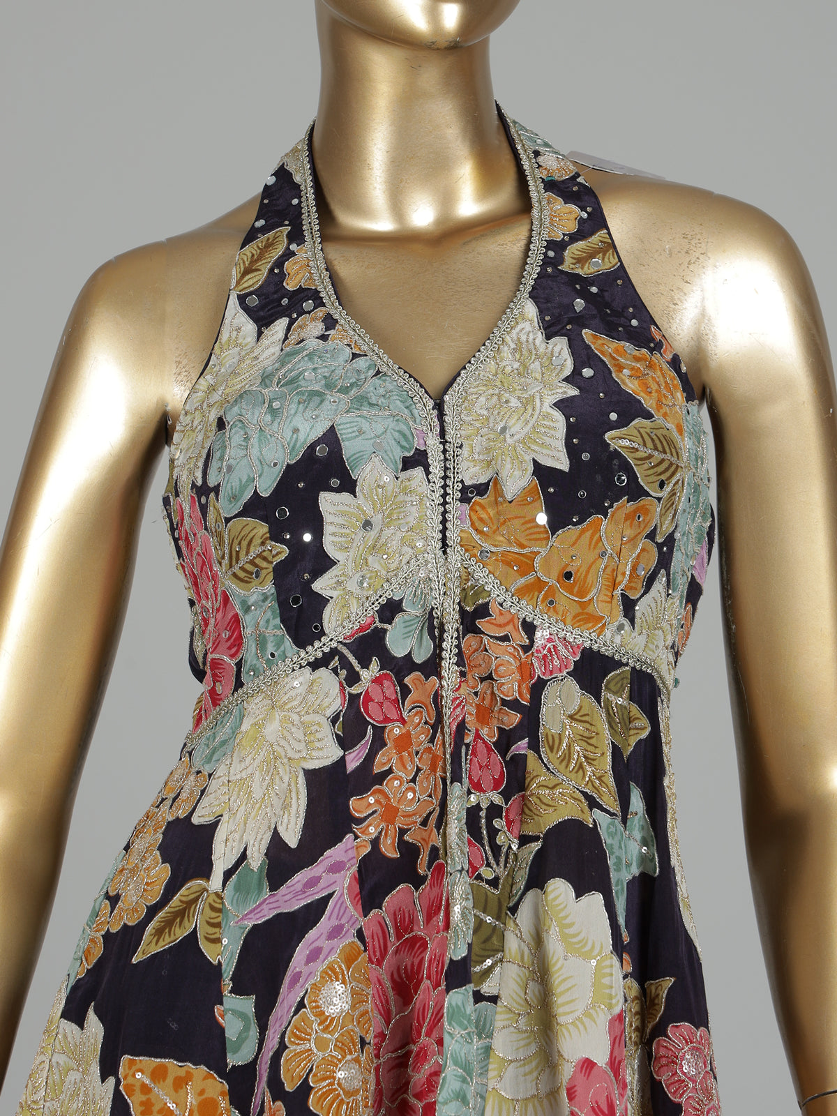 Midnight black floral palazzo suit