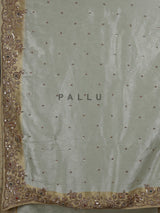 Pastel pista green women saree