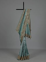 Seafoam blue embellished women saree