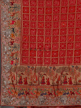 Red bandhani women saree