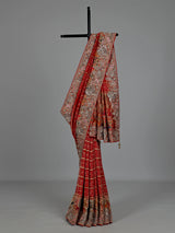 Red bandhani women saree
