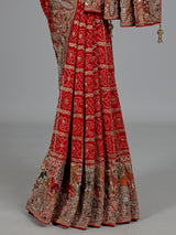 Red bandhani women saree