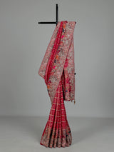Magenta pink bandhani women saree
