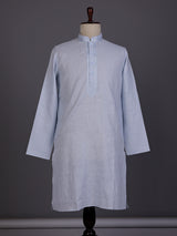 Mint blue tone-on-tone thread kurta suit with pants