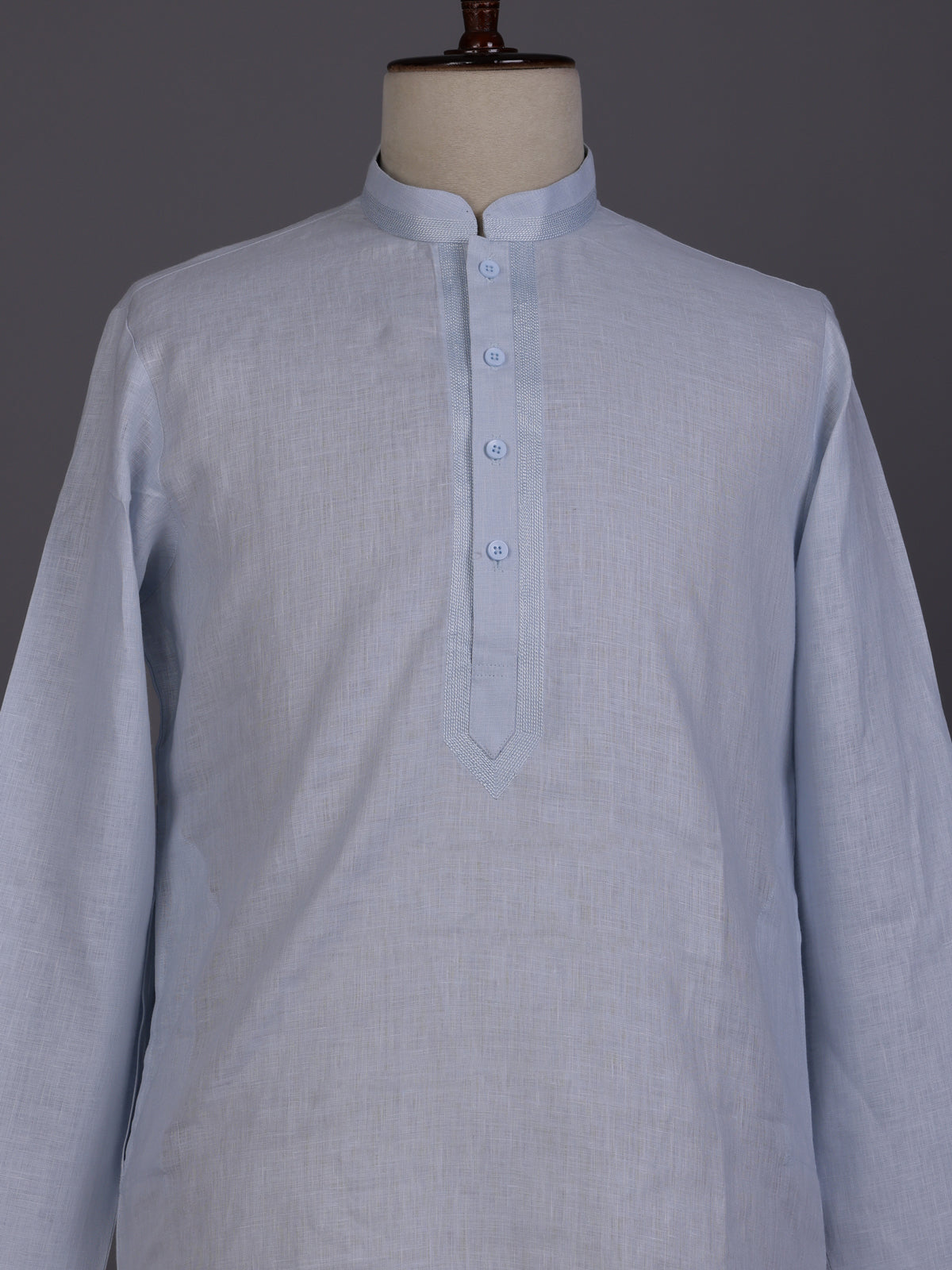 Mint blue tone-on-tone thread kurta suit with pants
