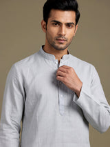 Mint green tone-on-tone thread kurta suit with pants