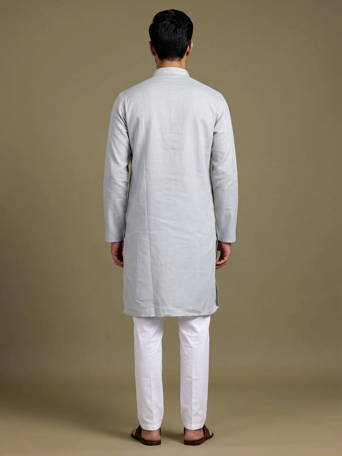 Mint green tone-on-tone thread kurta suit with pants