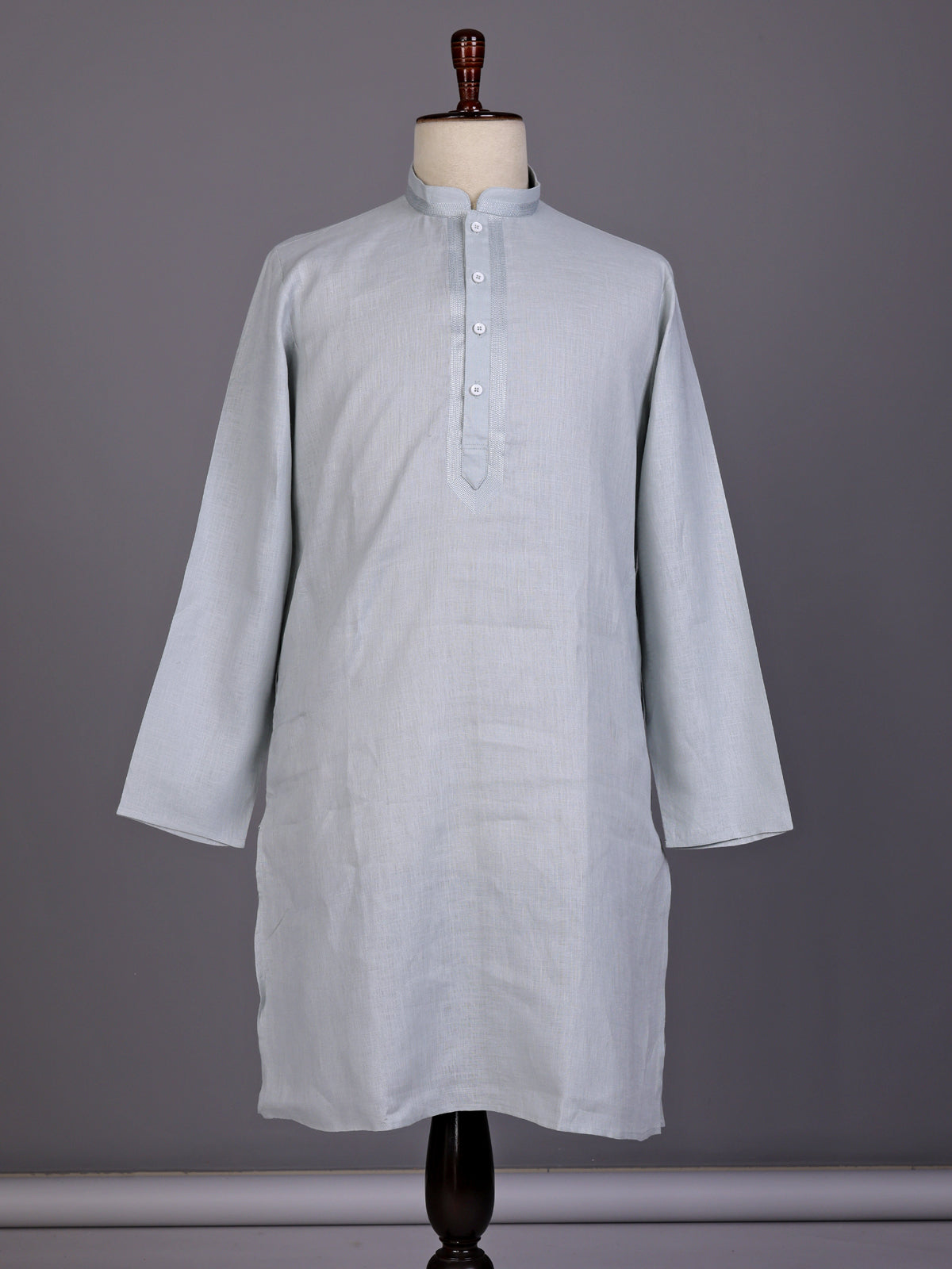 Mint green tone-on-tone thread kurta suit with pants