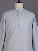 Mint green tone-on-tone thread kurta suit with pants