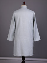 Mint green tone-on-tone thread kurta suit with pants