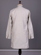Grey multicolor floral zardosi kurta suit with pants for mens