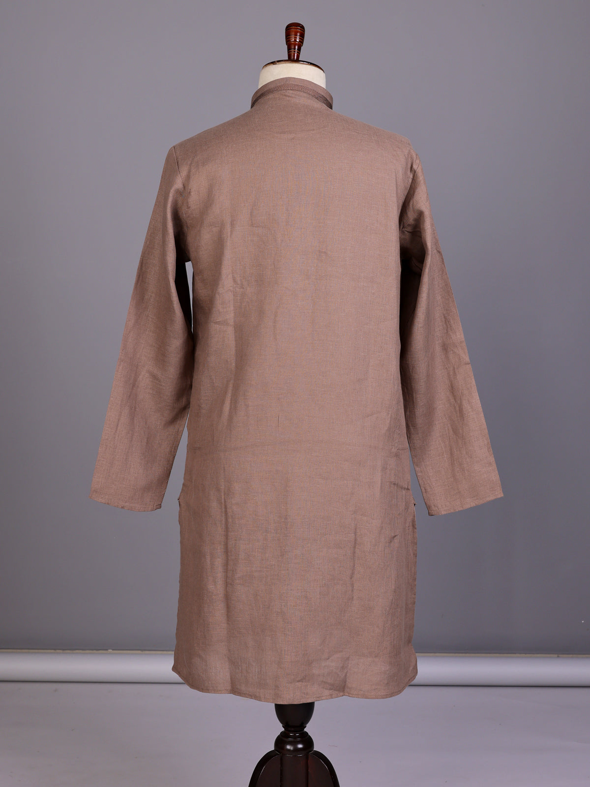 Light brown tone-on-tone thread kurta suit with pants