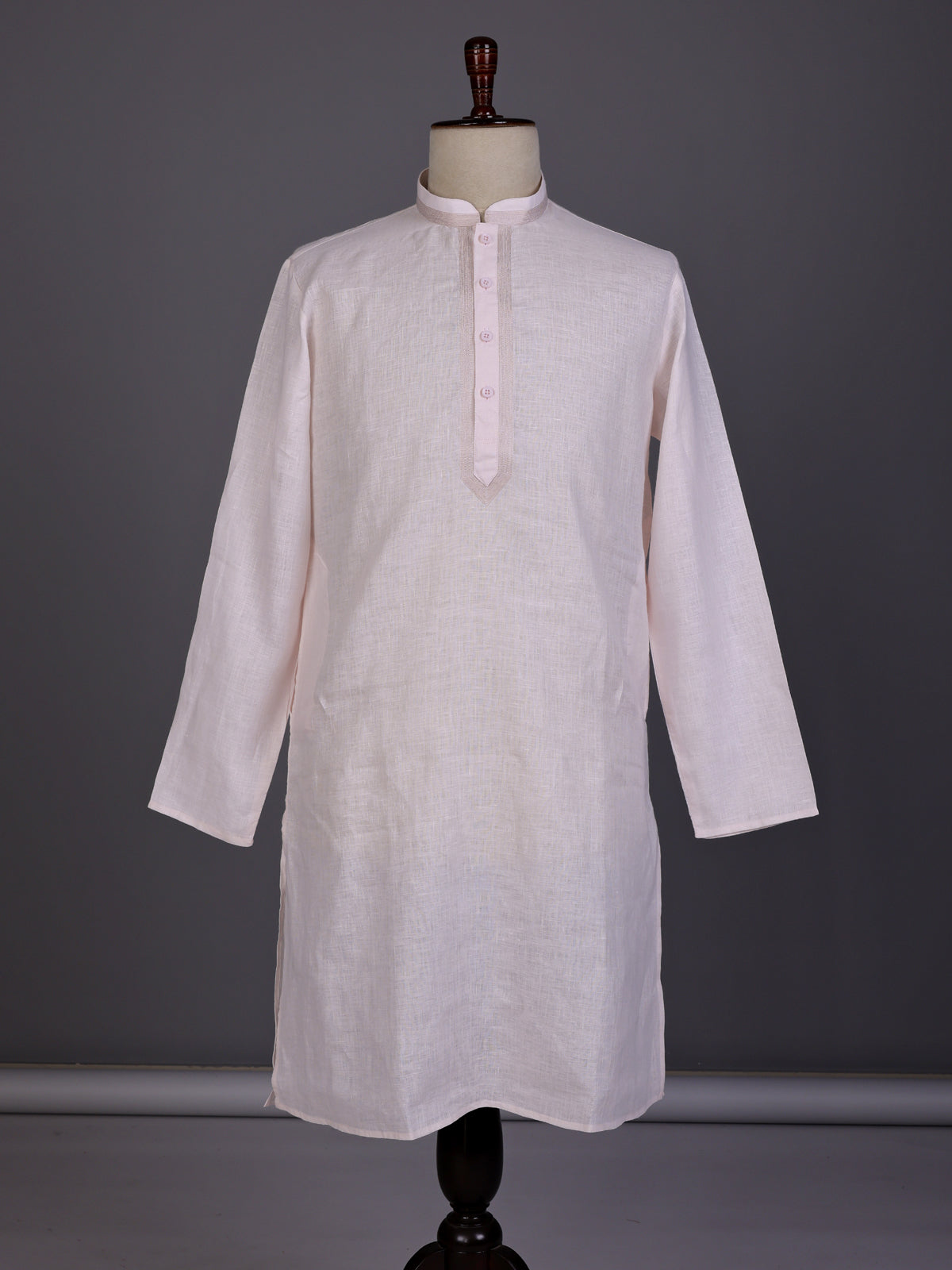 Light pink tone-on-tone thread kurta suit for mens occasions
