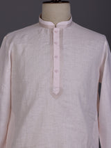 Light pink tone-on-tone thread kurta suit for mens occasions