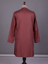 Onion pink thread work kurta suit with pants for mens