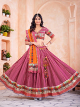 Onion pink festive women lehenga choli