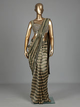 Mehendi green chiffon silk ready-to-wear saree