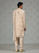 Warm beige heritage mens sherwani