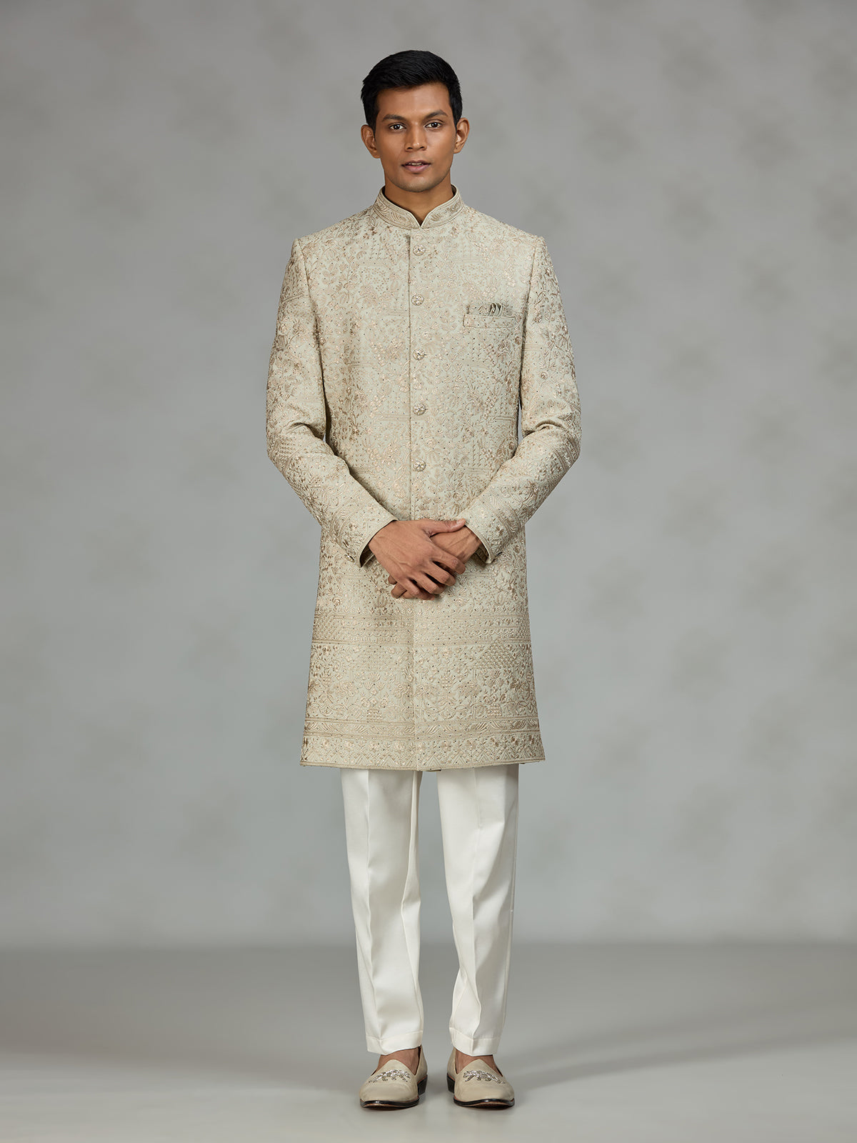 Champagne gold luxury mens sherwani