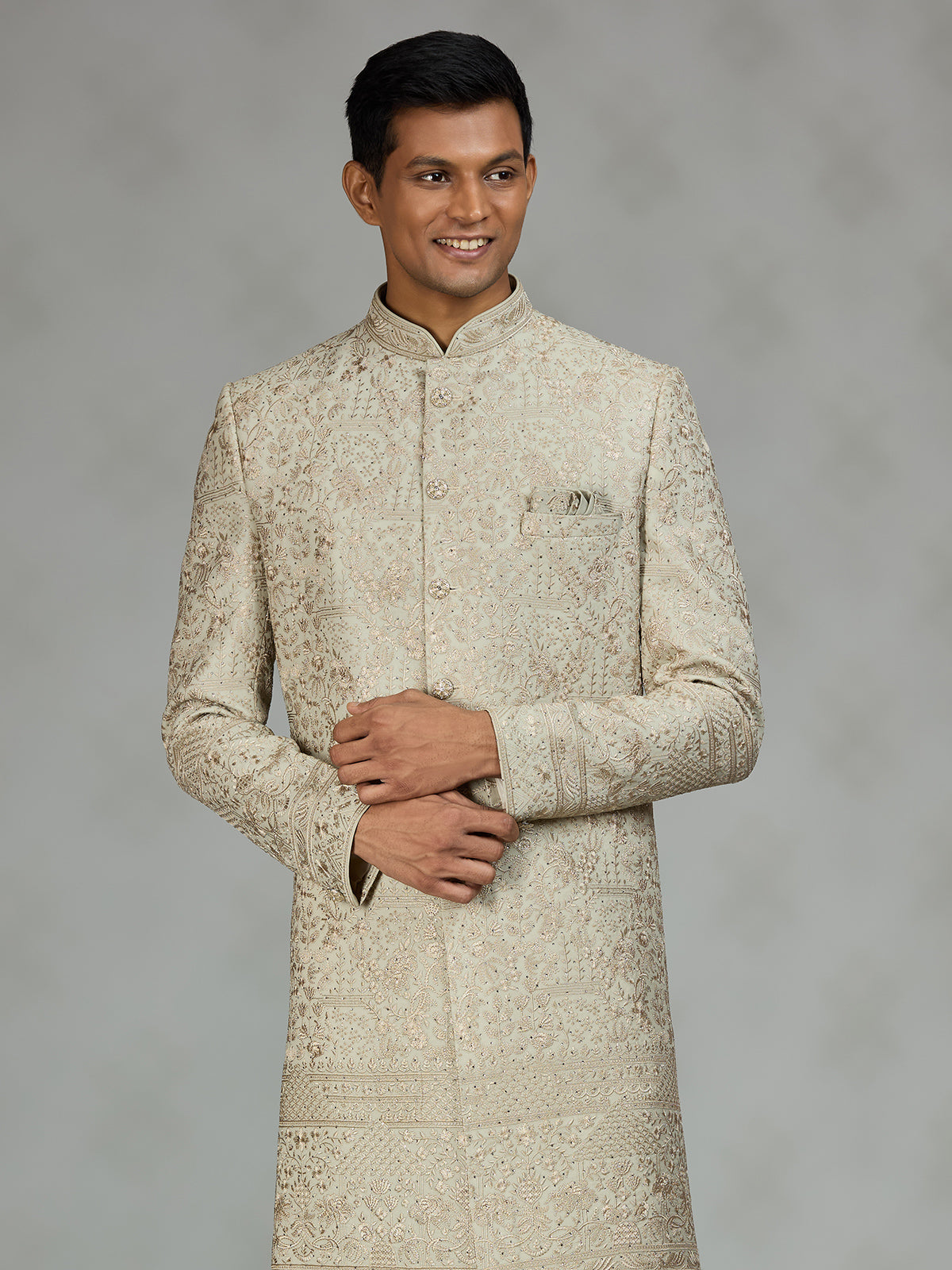 Champagne gold luxury mens sherwani