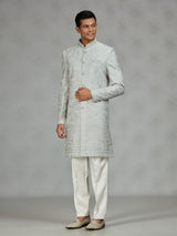 Mint blue signature mens sherwani