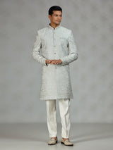 Mint blue signature mens sherwani