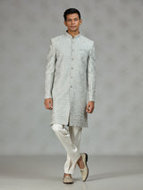 Mint blue signature mens sherwani