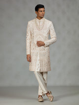 Ivory royal embroidered mens sherwani