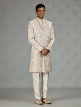 Ivory royal embroidered mens sherwani