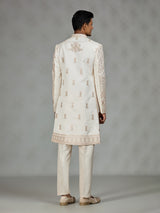 Ivory royal embroidered mens sherwani