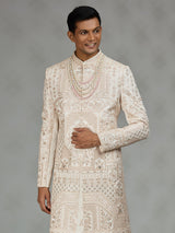 Ivory royal embroidered mens sherwani
