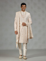 Blush cream luxury mens sherwani