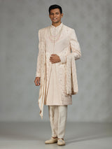 Blush cream luxury mens sherwani