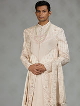 Blush cream luxury mens sherwani