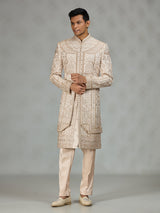 Champagne cream palace mens sherwani