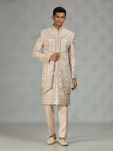 Champagne cream palace mens sherwani