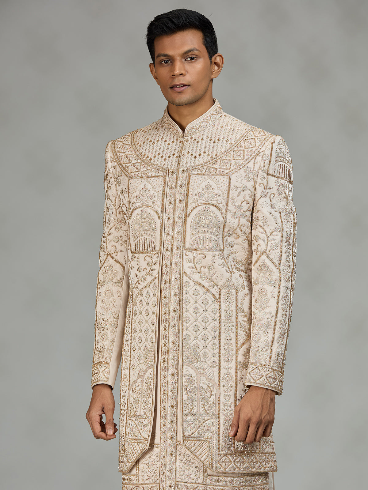 Champagne cream palace mens sherwani