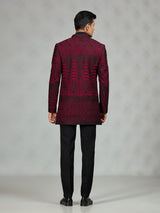 Black red heritage mens indo western