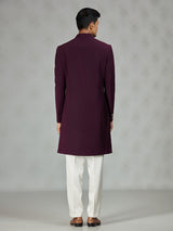 Wine royal shawl mens indo western