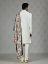 White refined shawl mens indo western