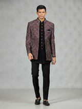 Black polished paisley mens indo western