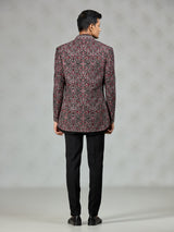 Black polished paisley mens indo western
