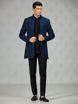 Black blue royal mens indo western