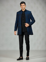 Black blue royal mens indo western