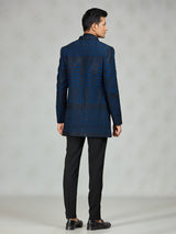 Black blue royal mens indo western