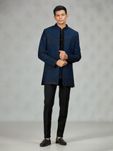 Black blue royal mens indo western