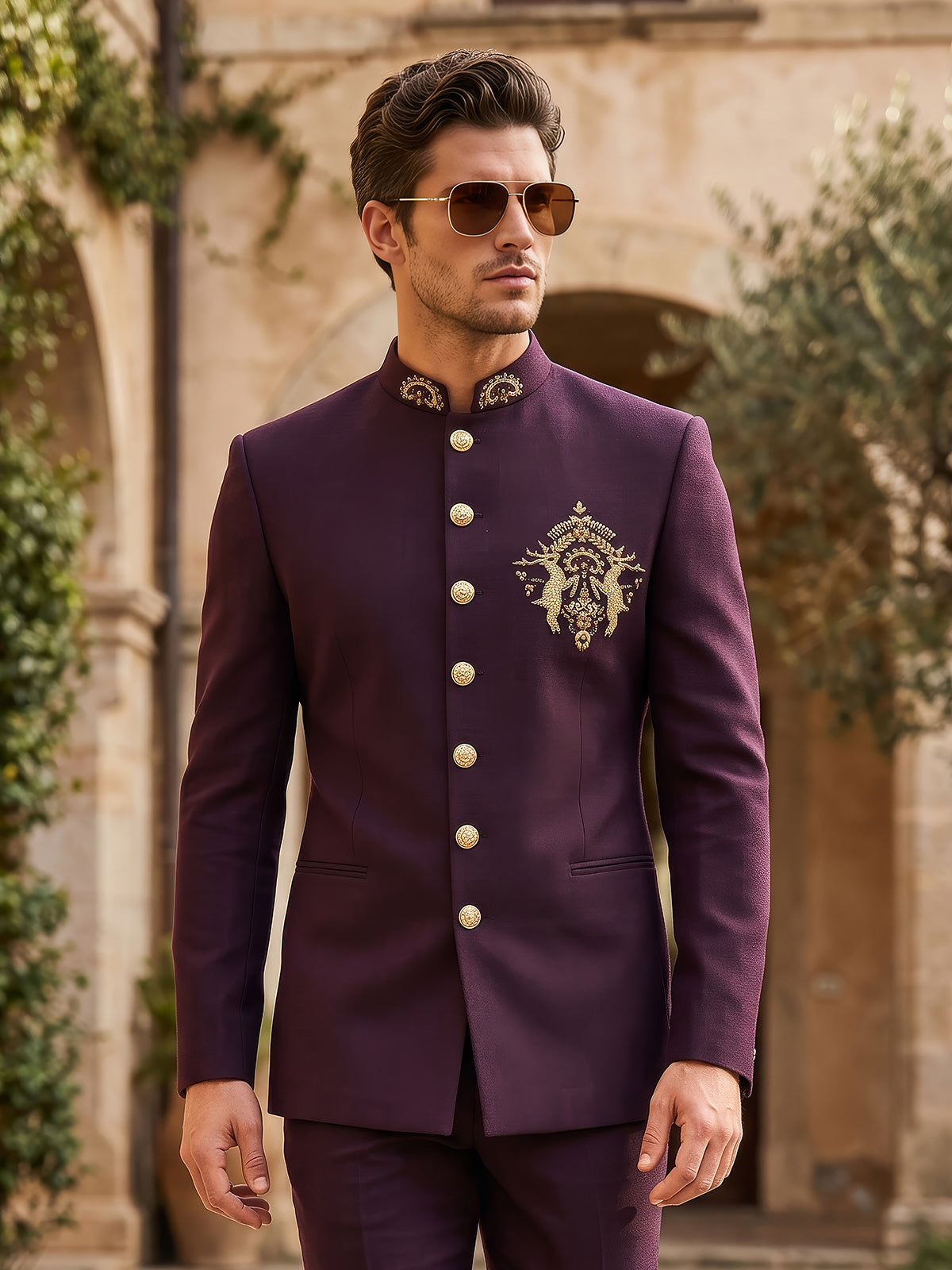 Wine heritage mens indo western