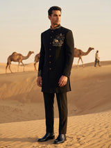 Black royal mens indo western
